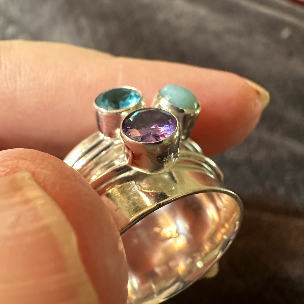 Sterling silver & gemstone ring - Picture 7 of 14